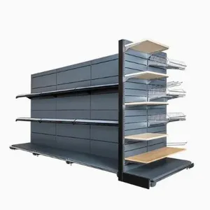 Convenience Store Design Perforated Adjustable Display Stand Shelves thumbnail-2