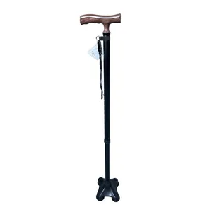Zhenbang Aluminum Alloy Four-Corner Cane for the Elderly: Lightweight Auxiliary Cane With Non-Slip Design, Adjustable Handrail thumbnail-2