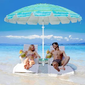 Wholesale OEM 8.5FT Large Beach Umbrellas With Table Outdoor Patio Umbrella Offset Pole Polyester Canopy Windproof Iron Base Sustainable UV50+ thumbnail-3