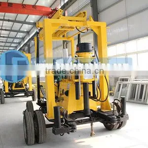 Hot Sale! Max 600m Depth! HF-3 Hydraulic 600m Depth Trailer Borehole Drilling Rig thumbnail-1