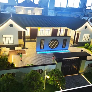 Handcrafted Self-built Villa Sand Table Model, High-precision Architectural Miniature Landscape, Customized Appearance and Layout Design Display Prop thumbnail-3