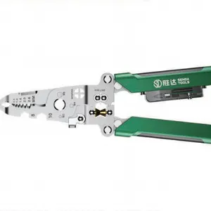 8 Inch Foldable Rechargeable Voltage Test Multi Wire Stripper Plier, 18 In 1 Stainless Steel Electrician Wiring Crimper Tool thumbnail-1