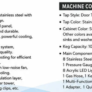 8 Tap Air Cooled Beer Dispenser thumbnail-4