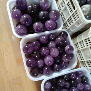 Natural Deep Purple Amethyst Crystal Sphere Ball thumbnail-4