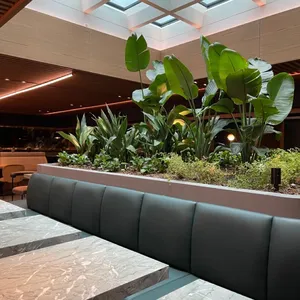 Long Strip Booth Sofa With Flower Trough Partition thumbnail-1