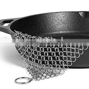 Cast Iron Cleaner Stainless Steel Chainmail Premium Scrubber Pans Pots Griddles thumbnail-4