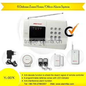 Wired and Wireless PSTN Telephone Line Home Intrusion Alarm Kits With PIR Motion Detector and Door Contacts thumbnail-1