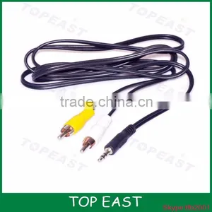 Black 3.5mm Male to Dual 2 RCA Stereo Audio Male Cable 2 Male to 1 Female Audio Cable thumbnail-1