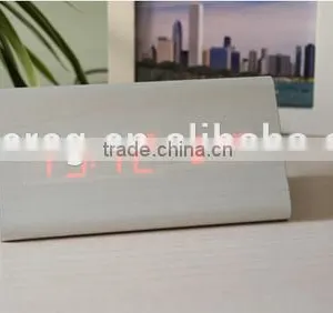 Freeship Decorative Table Clocks Control Sensing Alarm Temp Dual Display Electronic LED Clock Vintage Wooden Digital Alarm Clock thumbnail-3