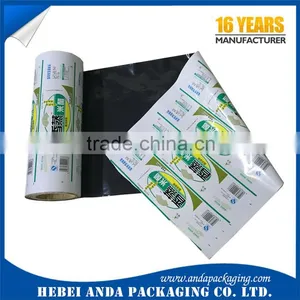 Milk Black White Film/ PE Printed Plastic Film Roll for Liquid Sachet Packaging 220ml thumbnail-2