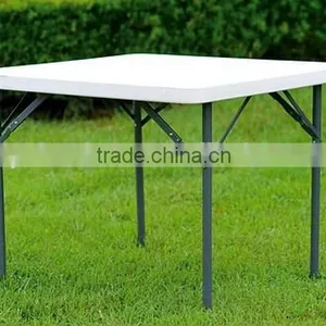 Hight-adjustable Square Dining Room HDPE Plastic Folding Table thumbnail-1
