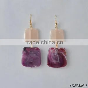 Square Glossy Resin Earrings thumbnail-1
