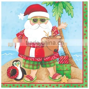 Lunch Napkins, Santa's Holiday, Red/Green/White thumbnail-1