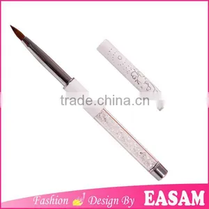 Metal Acrylic Nail Brush Made With Kolinsky Hair,round Nail Brush With Rhinestone in it thumbnail-1
