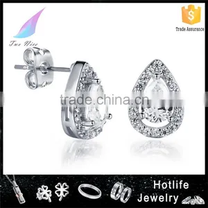 Rhodium Plated Jewellery Copper Popular Zircon Micro Pave Earring thumbnail-1