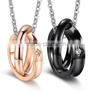 Rose Gold IP Plating Stainless Steel 316L Pendant With Ring thumbnail-5