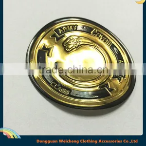 Soft 3D Embossed Round Patch TPU Rubber Patch in Golden for Clothing thumbnail-1