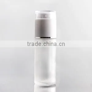 Acrylic Glass Lotion Bottle With White Press Pump Guanghzou Manufacturer thumbnail-1