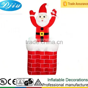 DJ-222 4ft-8ft Inflatable Outdoor Christmas Santa Claus Chimney Decoration up and Down Movement thumbnail-1