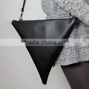 Fold Over Hand Bag Clutch Bag,Triangle Leather Clutch Bag,Women Clutch Bag Clutch Bag,Zipper Bags,Distressed Hand Bag thumbnail-3