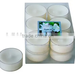 White Tealight Candle, Gardenia Scented Candle thumbnail-1