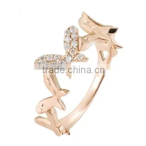 Fine Jewelry Butterfly Ring With Little Diamonds thumbnail-1