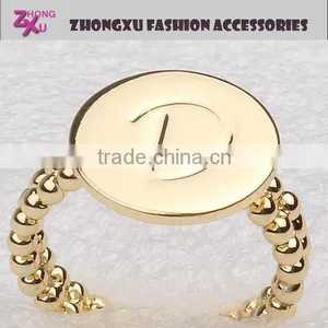 Latest Wholesale Hot Sale Custom Gold Ring With Letter Design thumbnail-1