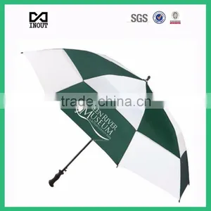 Auto Open Two Colors Pongee Fabric Fiber-glass Storm Golf Umbrella thumbnail-1