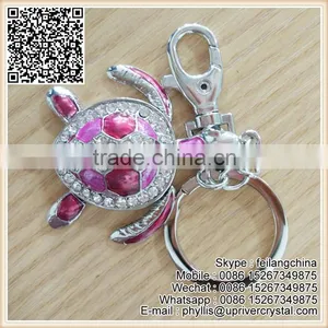 Fashion Designed Cheap Artificial Tortoise Keychain Diamond Key Ring thumbnail-2