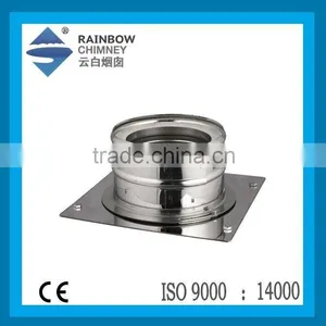 CE Double Wall Stainless Steel Fireplaces Chimney Base Wall Support Chimney Pipe Fittings thumbnail-1
