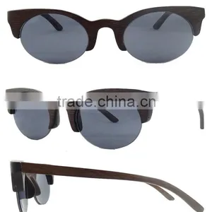 Individualized Eco-friendly Semi- Rimless Wood Sunglasses thumbnail-1
