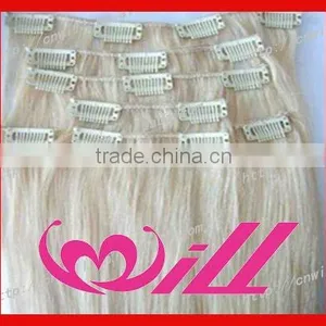 Remy Human Hair Clip in Extension Blonde Full Head Clip in Hair Extensions 7pieces thumbnail-1