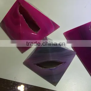New Natural Rock Agate Crystal Geodes Pyramid For Home Decor thumbnail-2