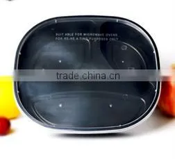 Food Grade 1000ML PP Black 3 Compartment Food Container thumbnail-1