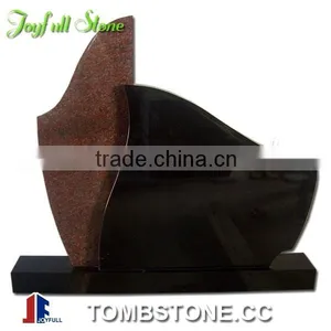 European Style Granite Tombstones, Black and Red Tombstone thumbnail-1