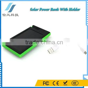 5000mAh Dual USB Solar Power Bank With Holder Green thumbnail-1