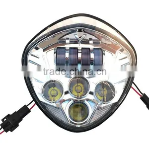 Black/Chrome LED Headlight 40W Front Driving Lamp IP67 6000K Lights For Victory Motorcycle Cross Country Cross Roads Models thumbnail-4