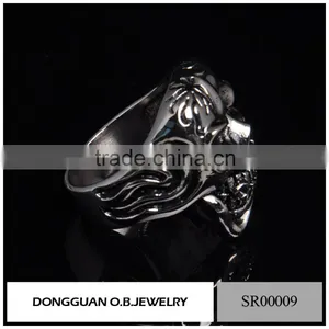 Stainless Steel Titanium Skull Head Ring/The Expendables Skull Ring Wholesale thumbnail-2