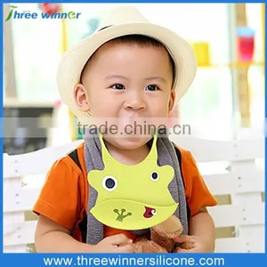 FDA Grade Washable Colorful Silicone Cute Factory Wholesale Baby Bib thumbnail-1