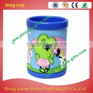 Customzied Logo 230ml PVC Soft Plastic Mugs 3D Animal Mark Mug thumbnail-2