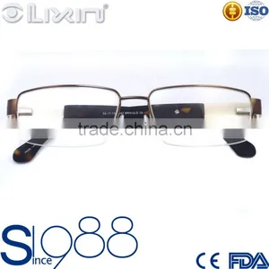 Half Rim Men Style And Gold Metal Optical Frames With Acetate Temples thumbnail-1
