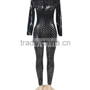 Wholesale and Retail Very Good Quality Cheap Black Leather Bodysuit thumbnail-1