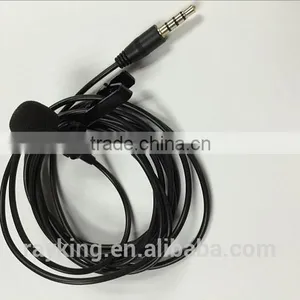 Electret Condenser Clip-on Microphone , 3.5mm Stereo Jack Plug Lavalier Microphone For Smartphone thumbnail-1