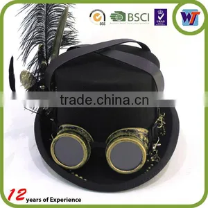 Black Fancy Vintage Steam Punk Top Hat Cosplay Hat Men Headwear thumbnail-1