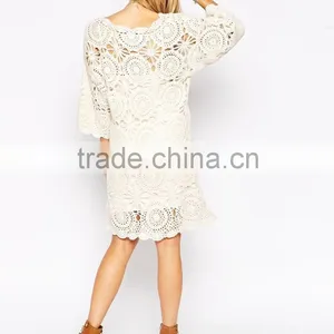 High Fashion Design Hand -made Sweater Dress Crochet Dress Tunic Sweater Dress thumbnail-2