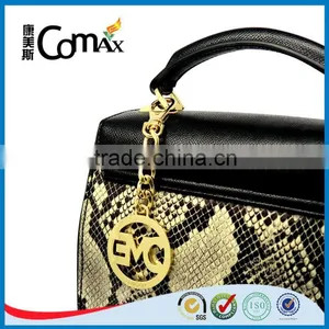 Popular Hollow Custom Metal Handbag Brand Logo Tag With Chain and Hook thumbnail-5