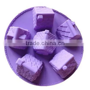 6 Cavity 3D Mini House Shape Silicone Cake Mold Chocolate Mold thumbnail-4