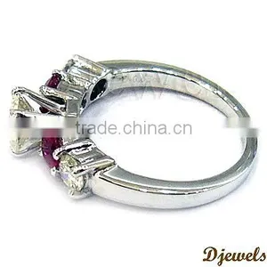 Ruby Engagement Rings, 14K White Gold Rings, Rings Jewelry thumbnail-2