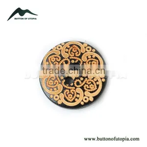 32L 2-hole Black Laser Wood Button for Woman's Clothing thumbnail-1