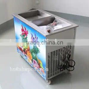 Commercial Double Pan Fried Ice Cream Machine/fried Ice Cream Roll Machine thumbnail-1